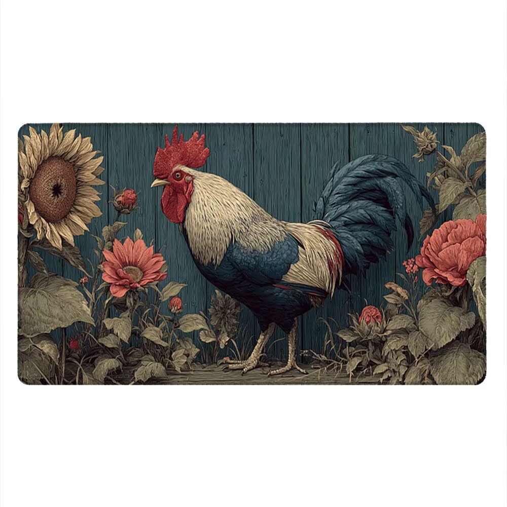 Podkładka pod mysz XXL Podkładka pod mysz na biurko 1200x600 mm Poprawia dokładność i szybkość dzięki antypoślizgowej gumowej podstawie i zszytym krawędziom Trwała wygodna zabawa (Flor kurczaka) xR8