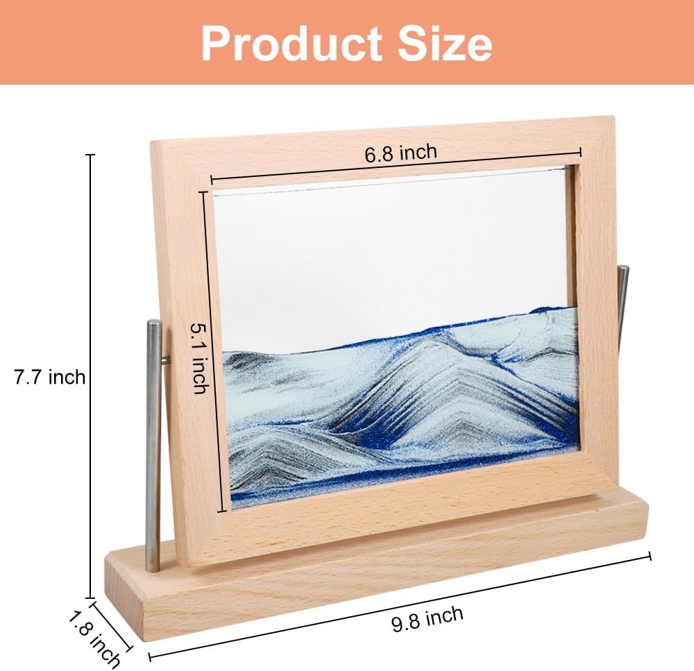Vindar Dynamic Sand Art Picture, Moving Sand Art Picture, Desktop Motion Sandscape for Home/Office Decor, Relaxing & Stress Relief Gift - Image 2