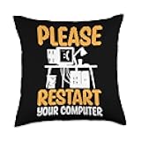 Please Restart Your Computer Programmer Software Developer Throw Pillow