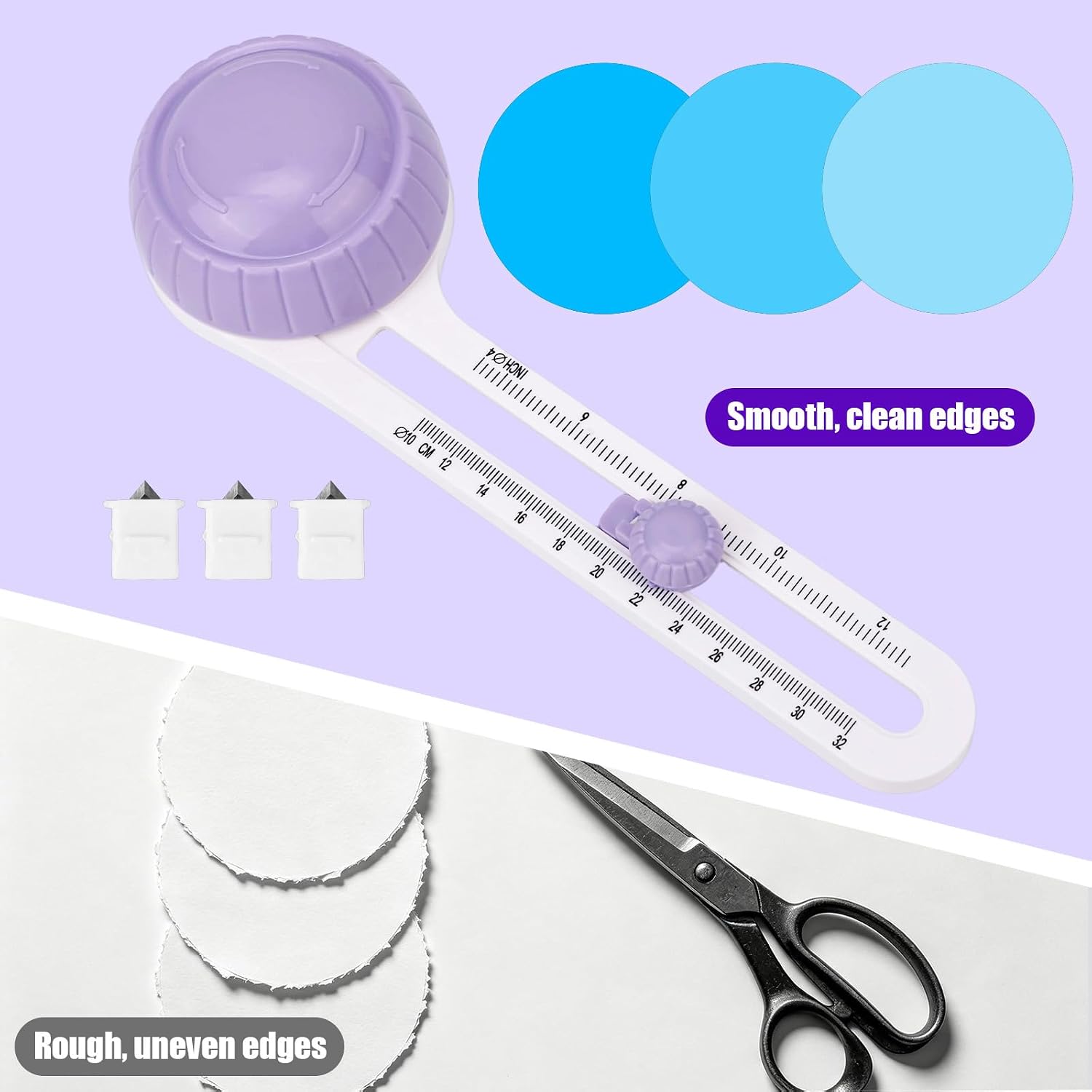 XIHIRCD Craft Circle Cutter for Paper Art, Cut Diameter 4'' to 12.6''