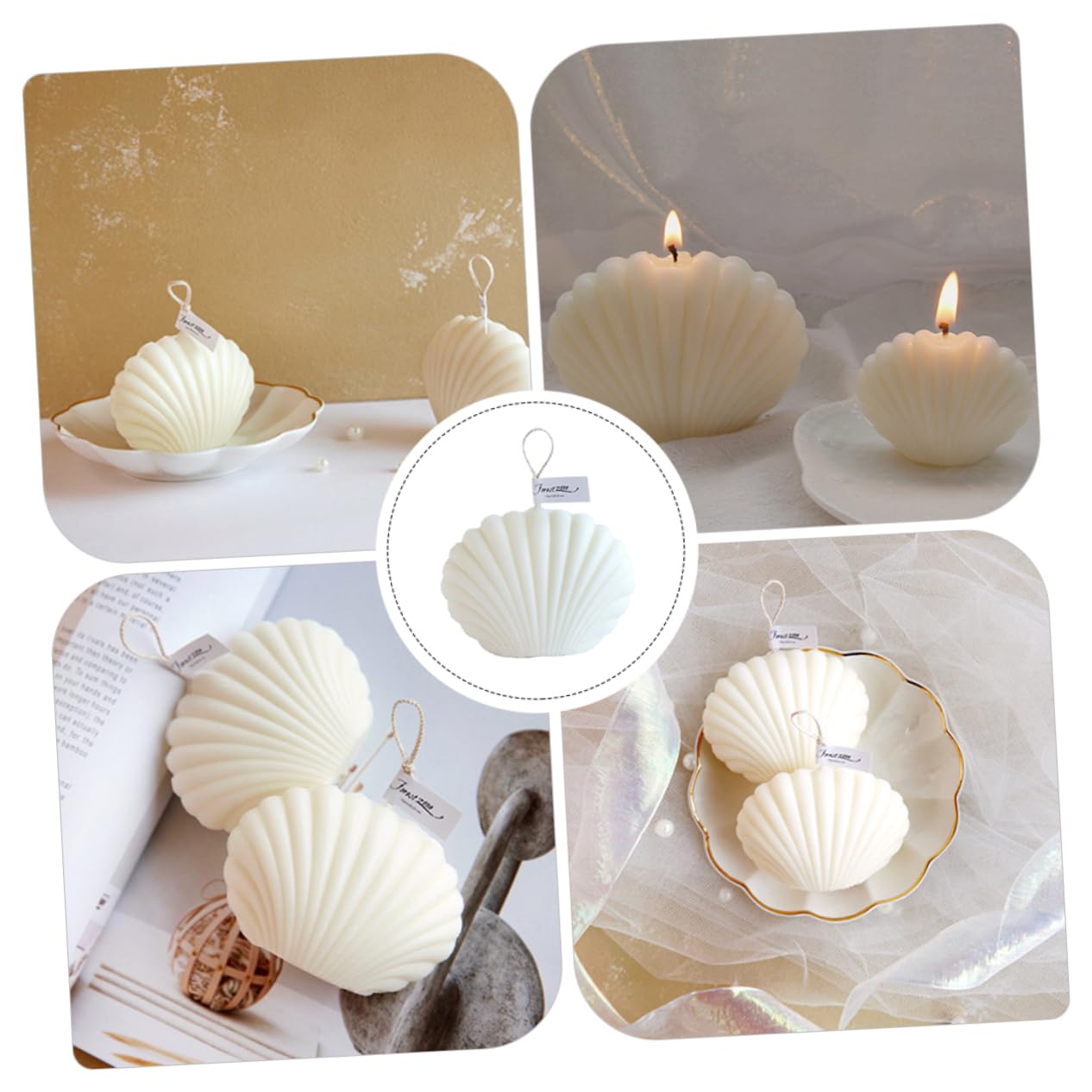 3 Stück Muschel Aromatherapie Ornamente Duftkerze Mit Muscheln Kerzen Muschel Conch Aromatherapie Kerze Einzeldocht Aromatherapie Kerze Wachs Aromatherapie Muschelkerzen