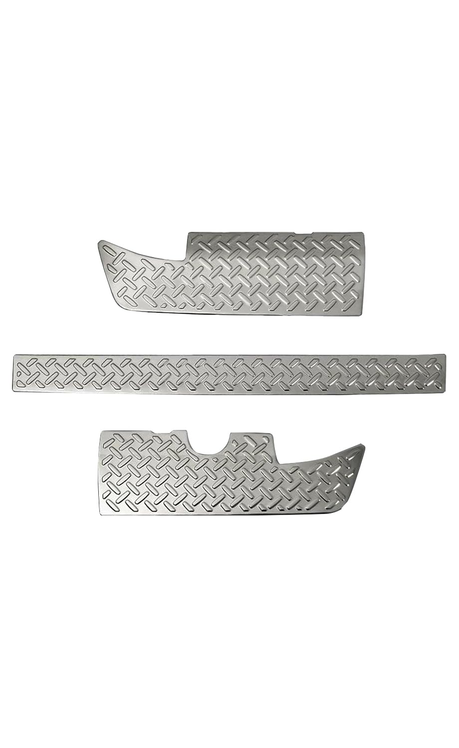 【Samurai Produce】Suzuki Jimny Sierra JB74W Jimny Nomad JC74W Dedicated Rear Bumper Plate 3P Striped Steel Plate Pattern Silver Hairline | Trunk Guard Scratch Prevention | Double-sided Tape Attachment