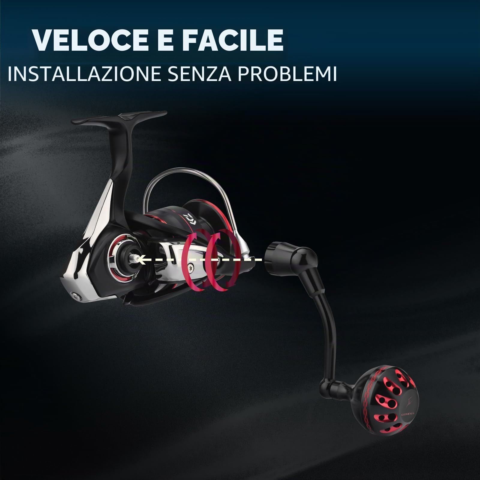 Gomexus Maniglia di Alimentazione in Alluminio per Mulinello da Spinning Daiwa Fuego LT 1000-8000