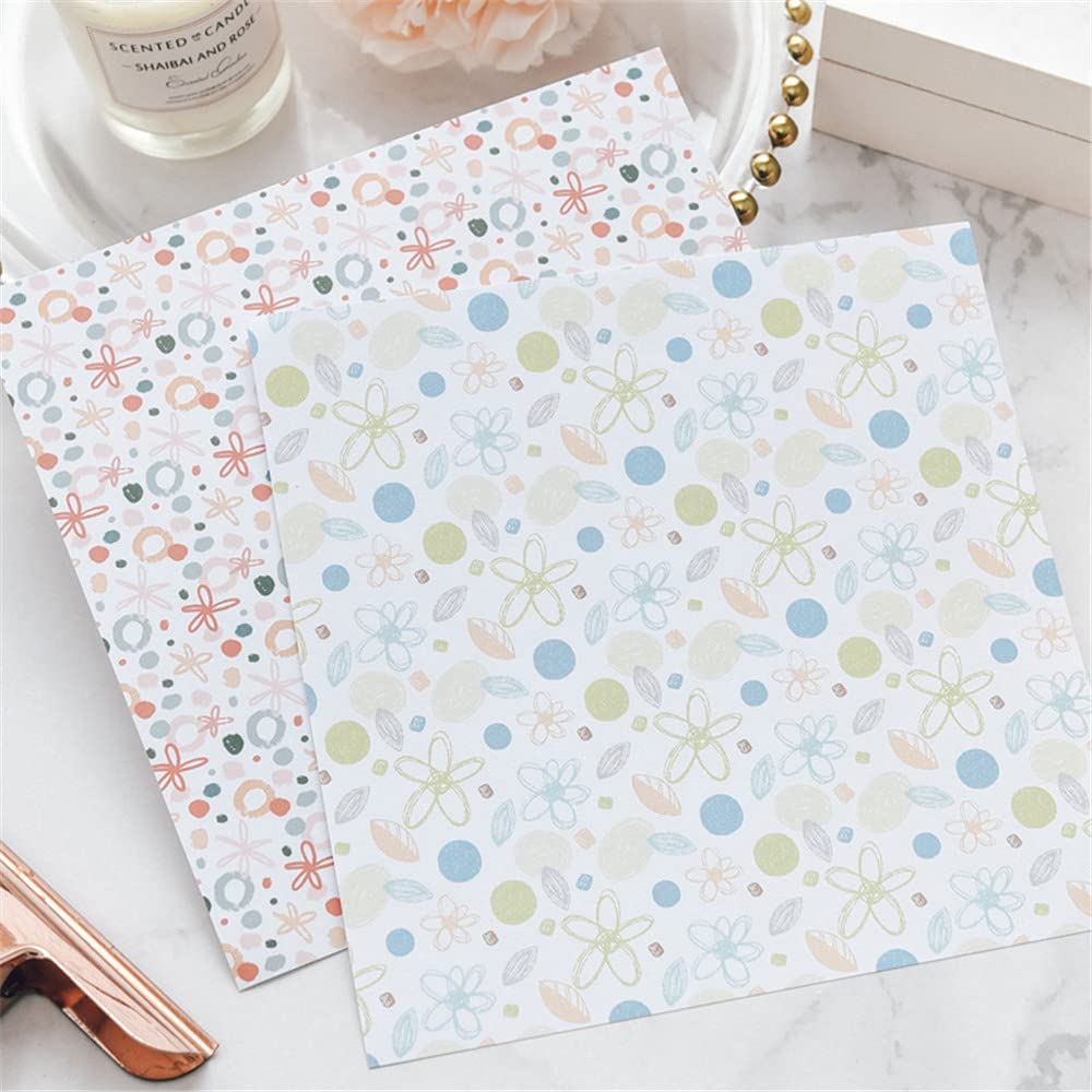 Dekoracyjny papier do scrapbookingu kwiatowy wzór kot podkładki papierowe do albumu dziennik podróżny tworzenie kart DIY rzemiosło 12 arkuszy