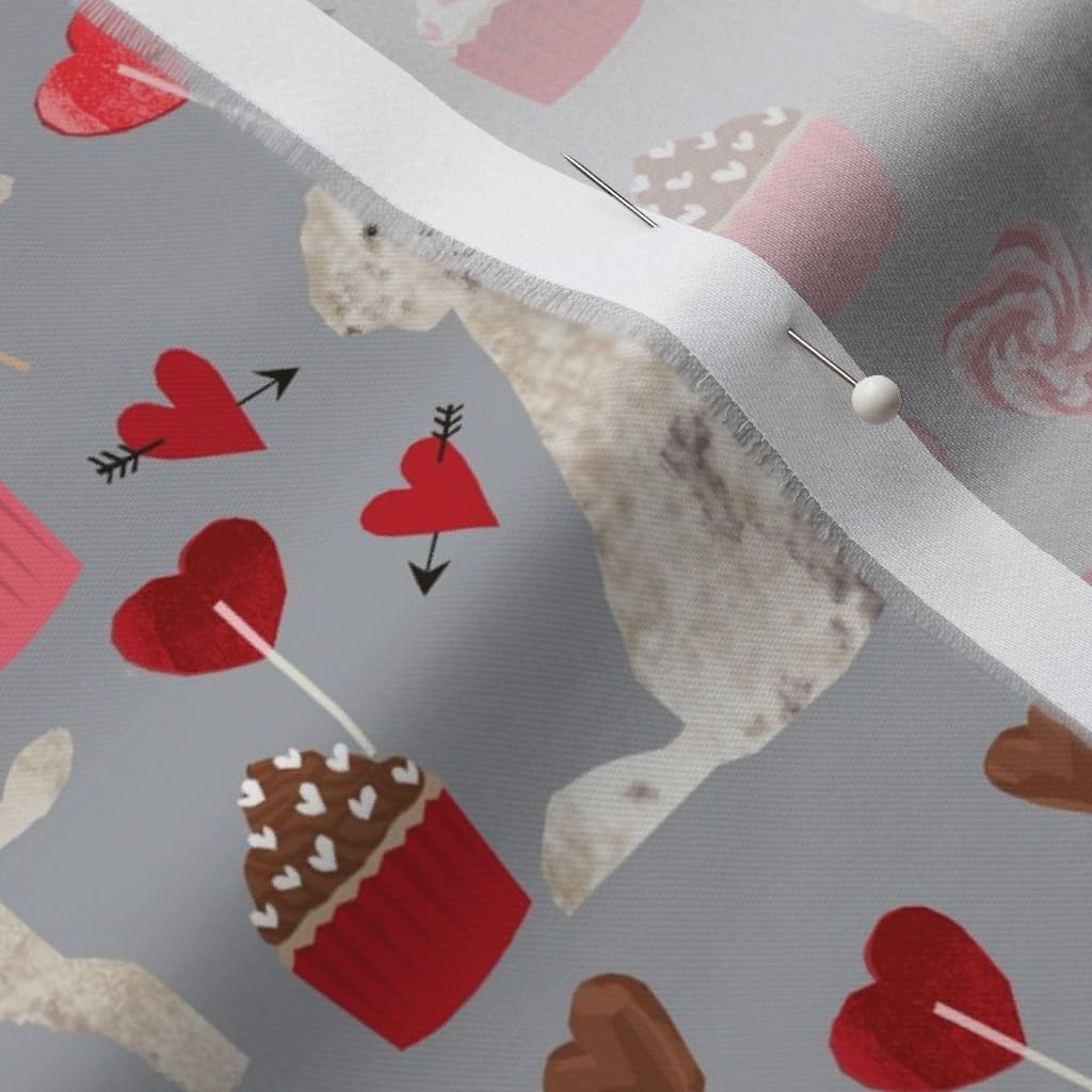 Spoonflower Fabric - Golden Doodle Dog Valentines Love Hearts Cute Dogs Puppy Candy Printed on Organic Cotton Sateen Fabric by The Yard - Sewing Quilting Apparel Home Decor