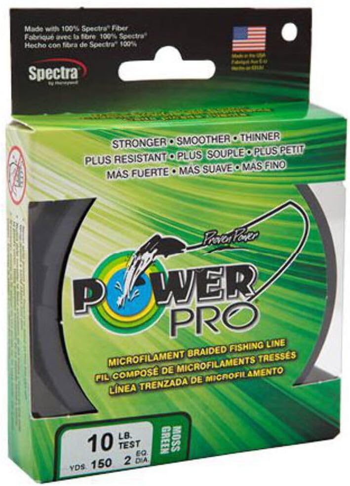 POWER PRO Powerpro Braided Spectra Fiber Fishing Line Moss Green (150 Yd/15-Lb Test)