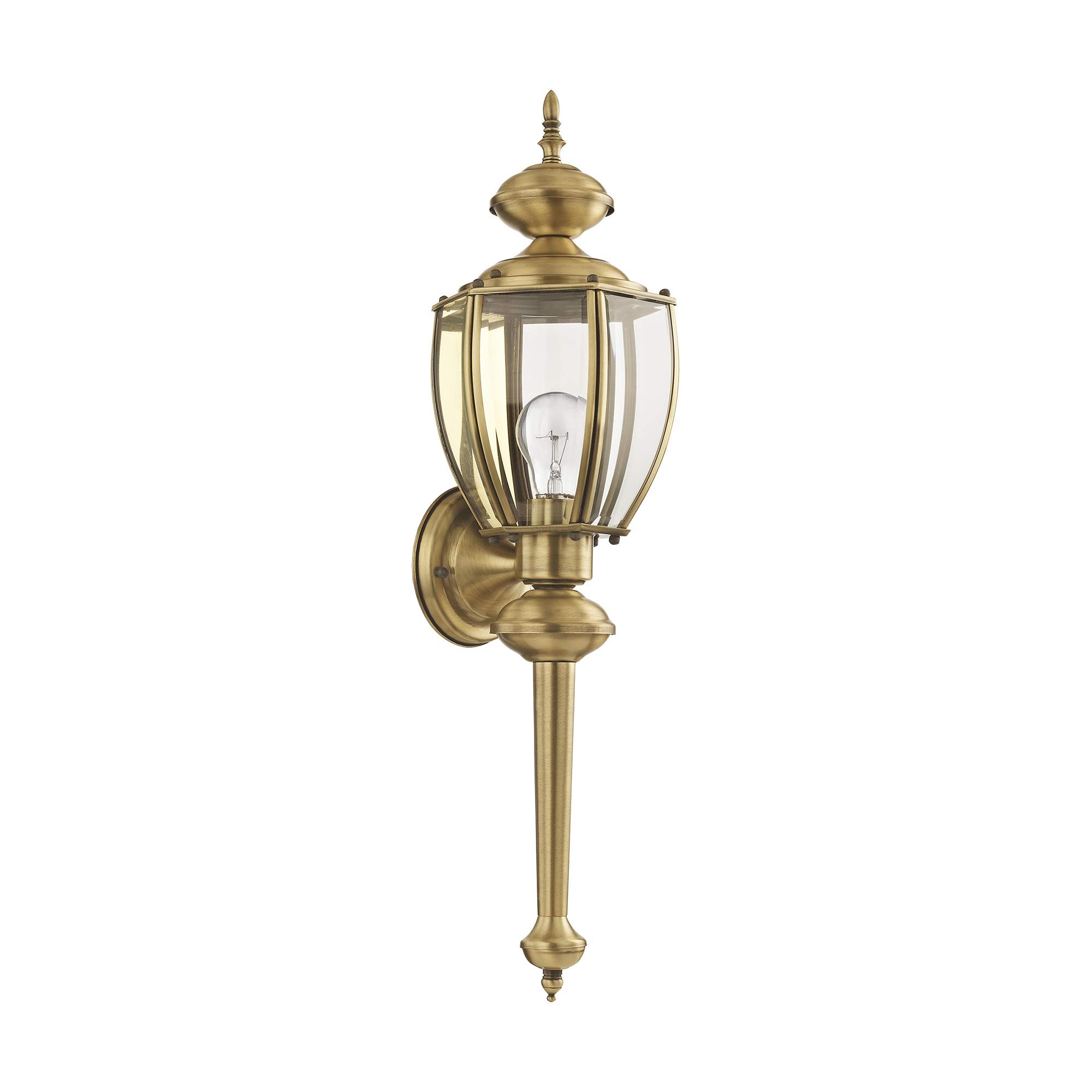 Livex Lighting 2112-01 Basics 1 Light AB Outdoor Wall Lantern
