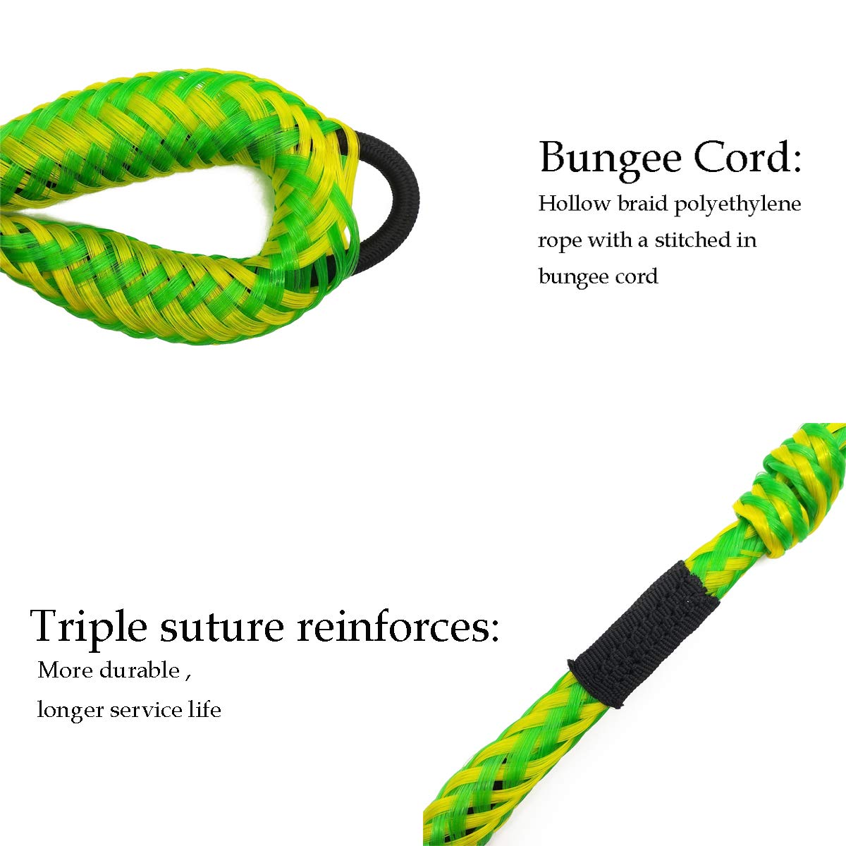 Linie dokujące z hakiem – linie dokujące do łodzi bungee, 4 sztuki, akcesoria do łodzi, idealne do PWC, skuterów wodnych, pontonu, seadoo, kajaka, żółto-zielonego