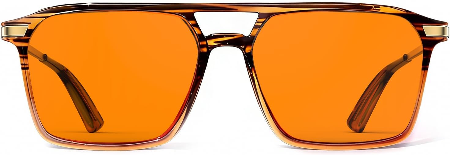 Goiteia Orange Blue Light Blocking Glasses-Retro 70s Blue Light Glasses for Men Women, Easier Sleep and Migraine Relief