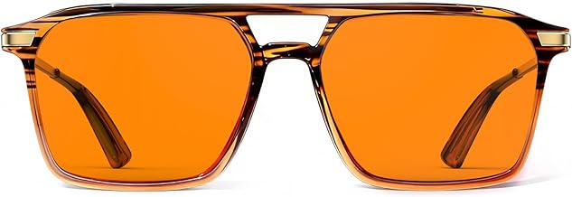 Goiteia 100% Orange Blue Light Blocking Glasses-Amber Tint Gaming Glasses for Better Sleep/Eyes Strain/Light Sensitive-Ultra Light & Spring Hinges for Better Comfor