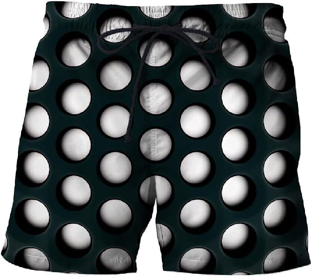 GELTDN Summer Men's Shorts Geometric Pattern 3D Surfing Short Beach Short Men Casual Quick Dry Sports Pants Swimwear (Color : A, Size : XXL Code) : Clothing, Shoes & Jewelry