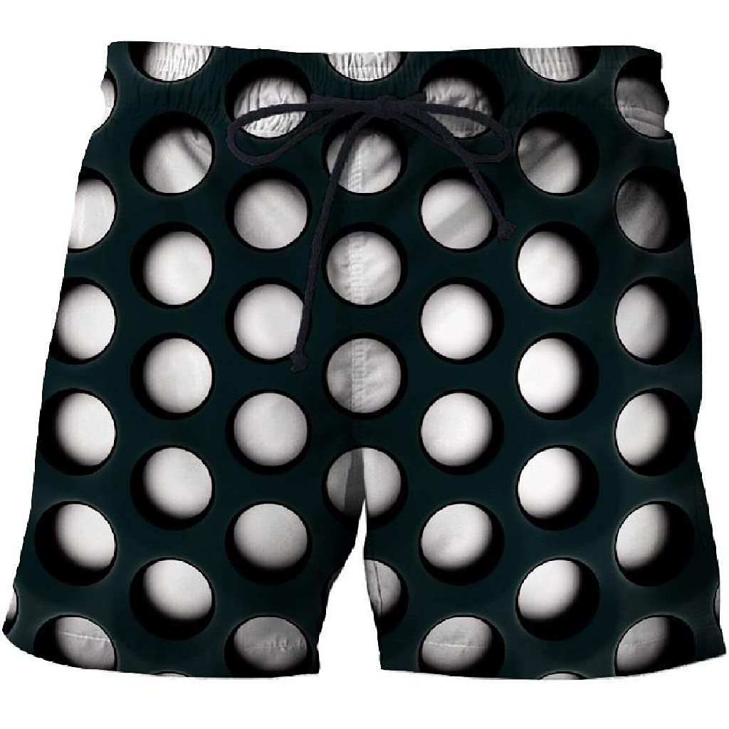 Mens Shorts Geometric Pattern 3D Surfing Short Beach Men Casual Quick Dry Sports Pants Swimwear