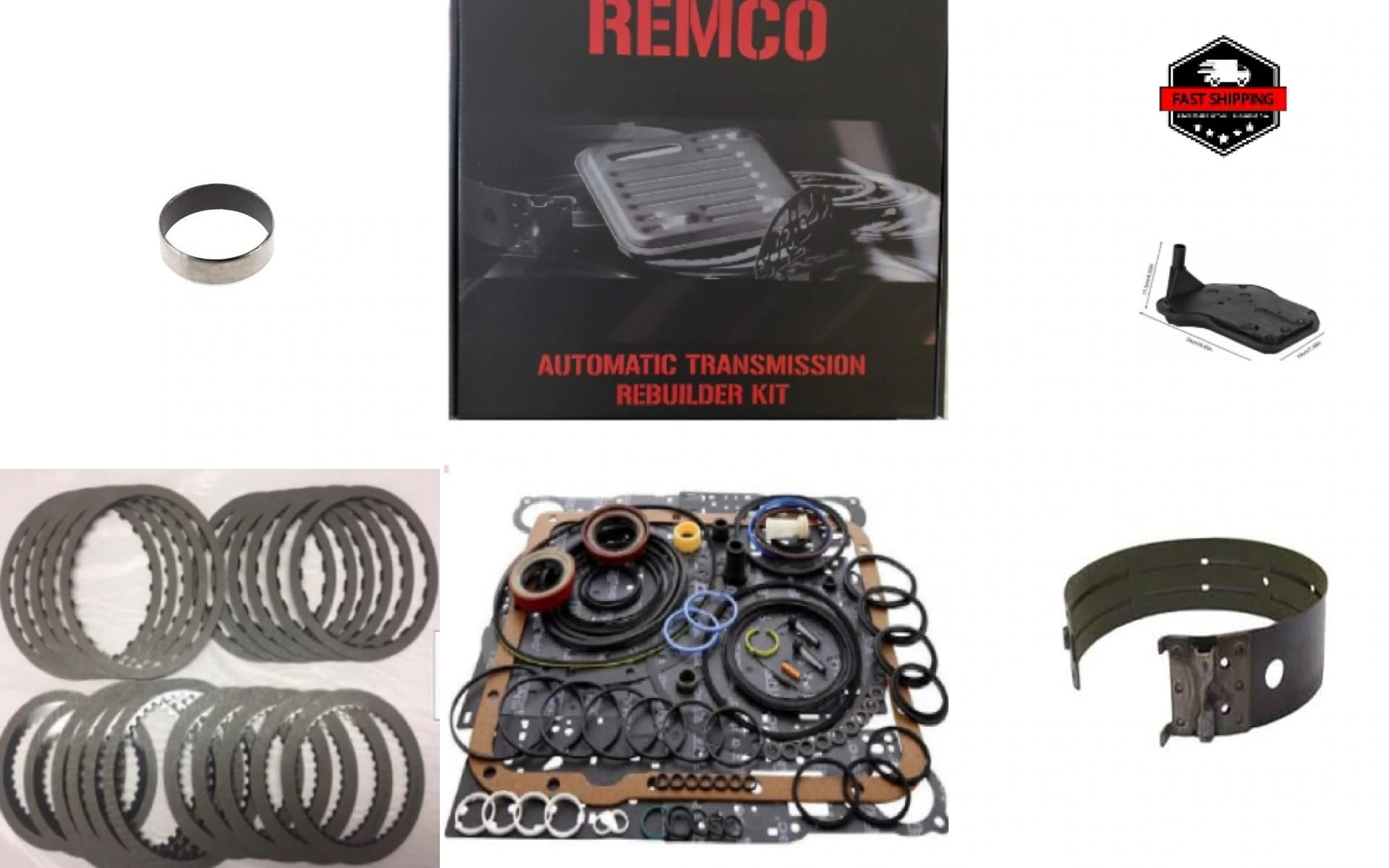 Remco 4L60E(98-03) TRANSMISSION REBUILT KIT WITH OVERHAULT KIT CLUTCHES FRONT BAND PUMP BUSHING AND FILTER