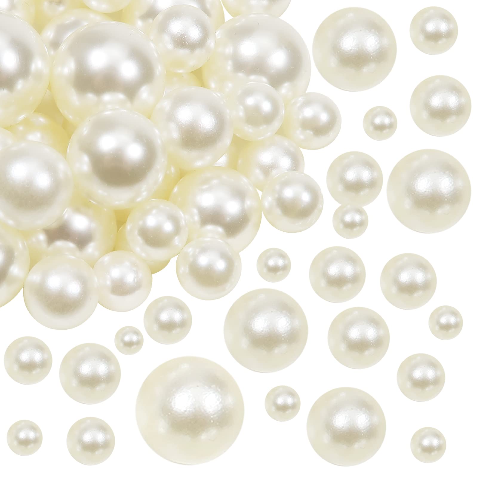 Niziky 500 Perline Tonde Senza Foro 6mm In Acrilico Colore Avorio, Per Vasi, Crafting, Matrimoni E Decorazioni Casa