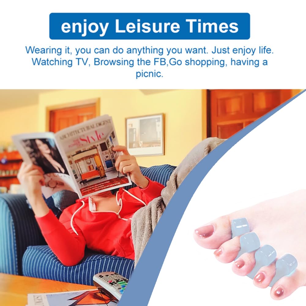 ZaxSota Pedicure Toe Separators for Bunion & Nail Polish Orthopedic Gel Toenail Dividers, Soft Gel Pedicure Kit Suitable for Salon Supplies, Beauty Tools for Toenail Separation: White