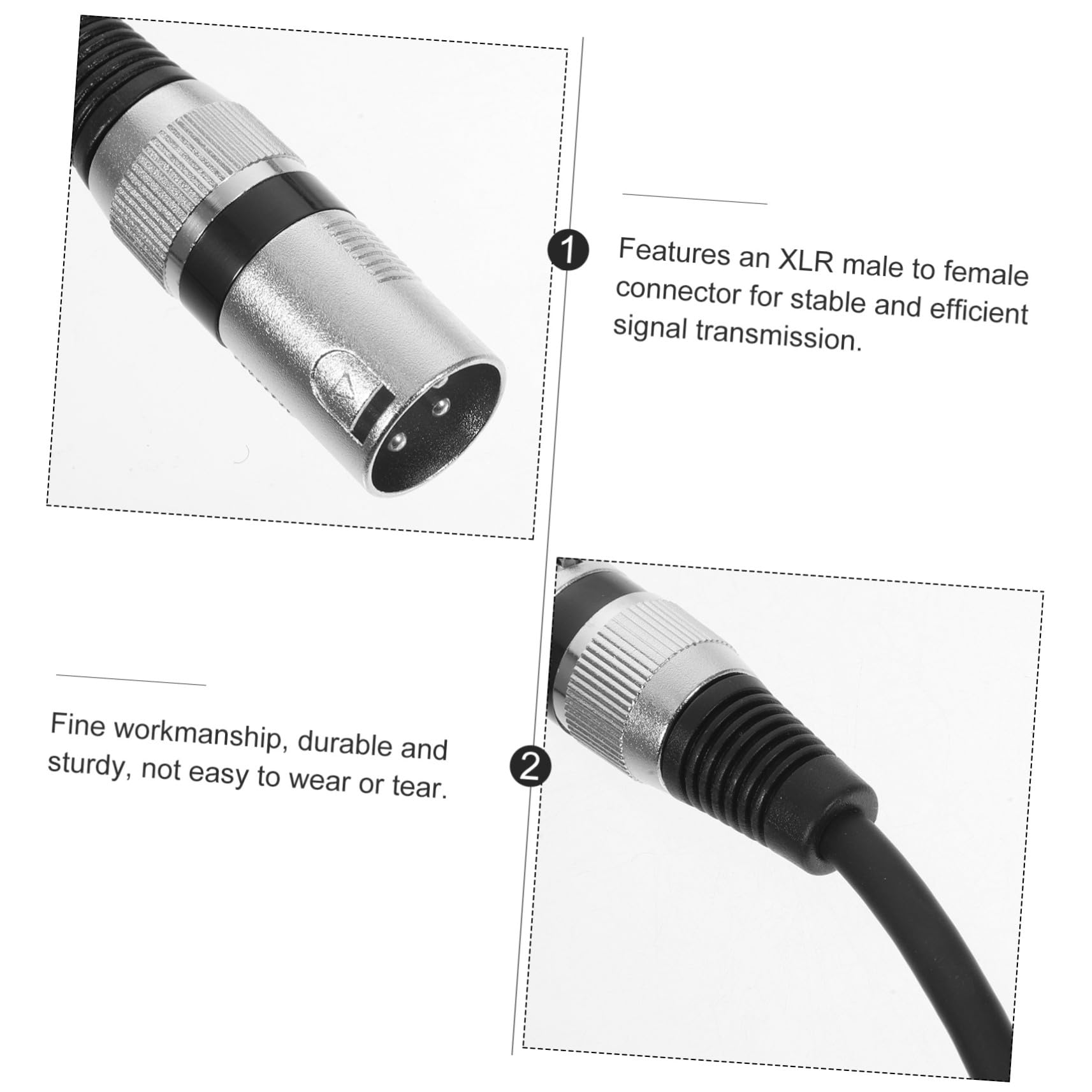 BESPORTBLE Cavo Microfono XLR 3 Pin Maschio a Presa in Rame senza Ossigeno 6 Pezzi per Sistemi Audio KTV Trasmissione Efficiente e Resistente