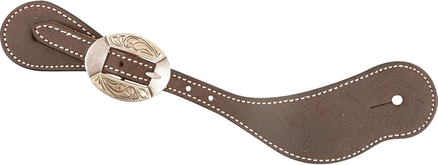 Martin Saddlery Chocolate Roughout Leather Canyon Buckle Spur Straps