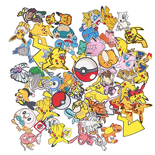 Anrher 62Pcs Cartoon Patches Mixed Iron On Embroidered Applique Sew On Patch Clothing Diy Decoration Sets #TOP1