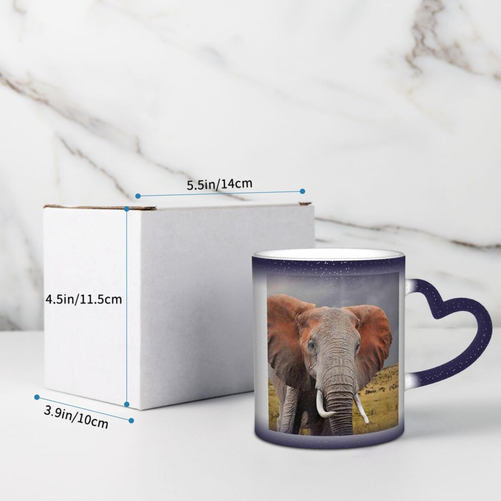 Tazza Da Caffè In Ceramica Con Elefante Ad Acquerello: Regalo Originale E Resistente Al Calore