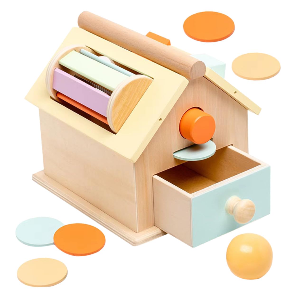 KOMBIUDA Juguete Sensorial de Madera Educativo para Niños Pequeños 1-3 Años, Juego de Bolas y Clasificación, Estimulación de Coordinación Mano-Ojo, Desarrollo Temprano y Aprendizaje