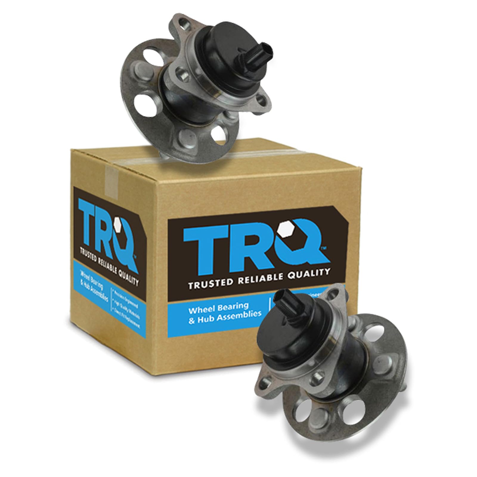 TRQ Rear Left and Right Wheel Bearing and Hub Assembly Set 2 Piece