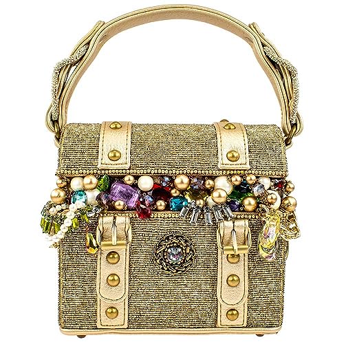 Image of Mary Frances Secret Treasure Top Handle Treasure Chest Handbag, Gold