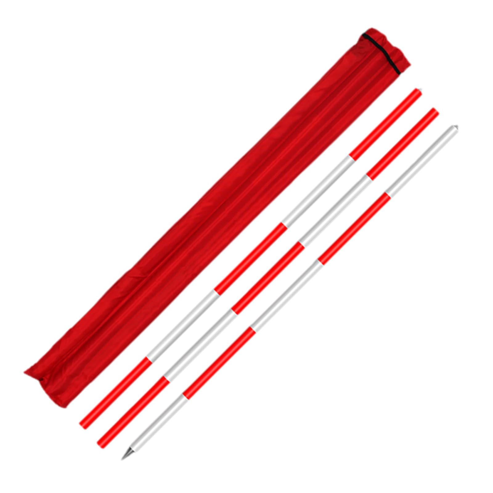 MRVAKDYDI Aluminum Survey Rod, Detachable Aluminum Telescopic Survey Rod Red White 2m 3m 5m(3m (unswivel type))
