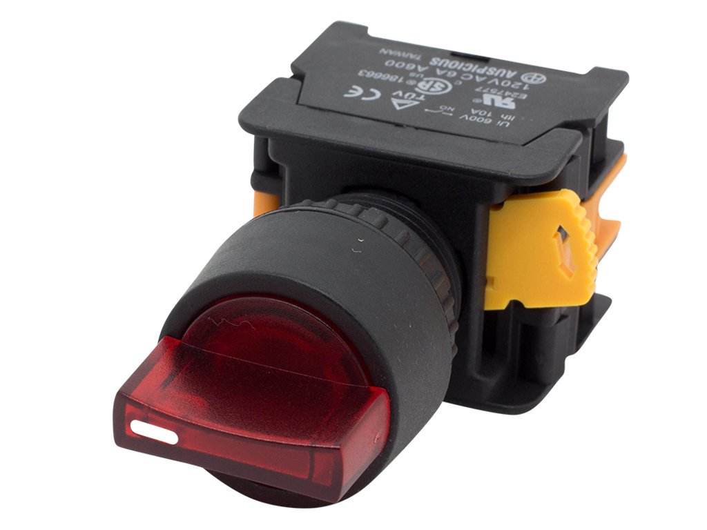 Rotary Switch Alpinetech SL223 Red 22mm Maintained Selector Switch 2NO ...