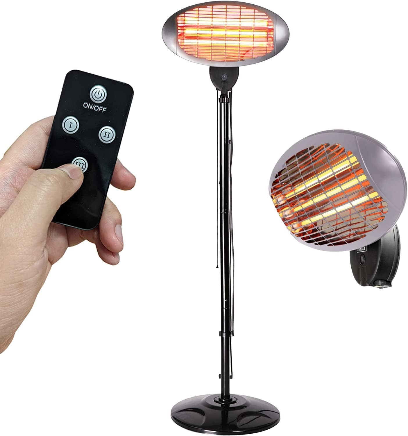 Heatlab 2KW IPX4 FreeStanding Water Resistant Infrared Electric Garden Outdoor Indoor Patio