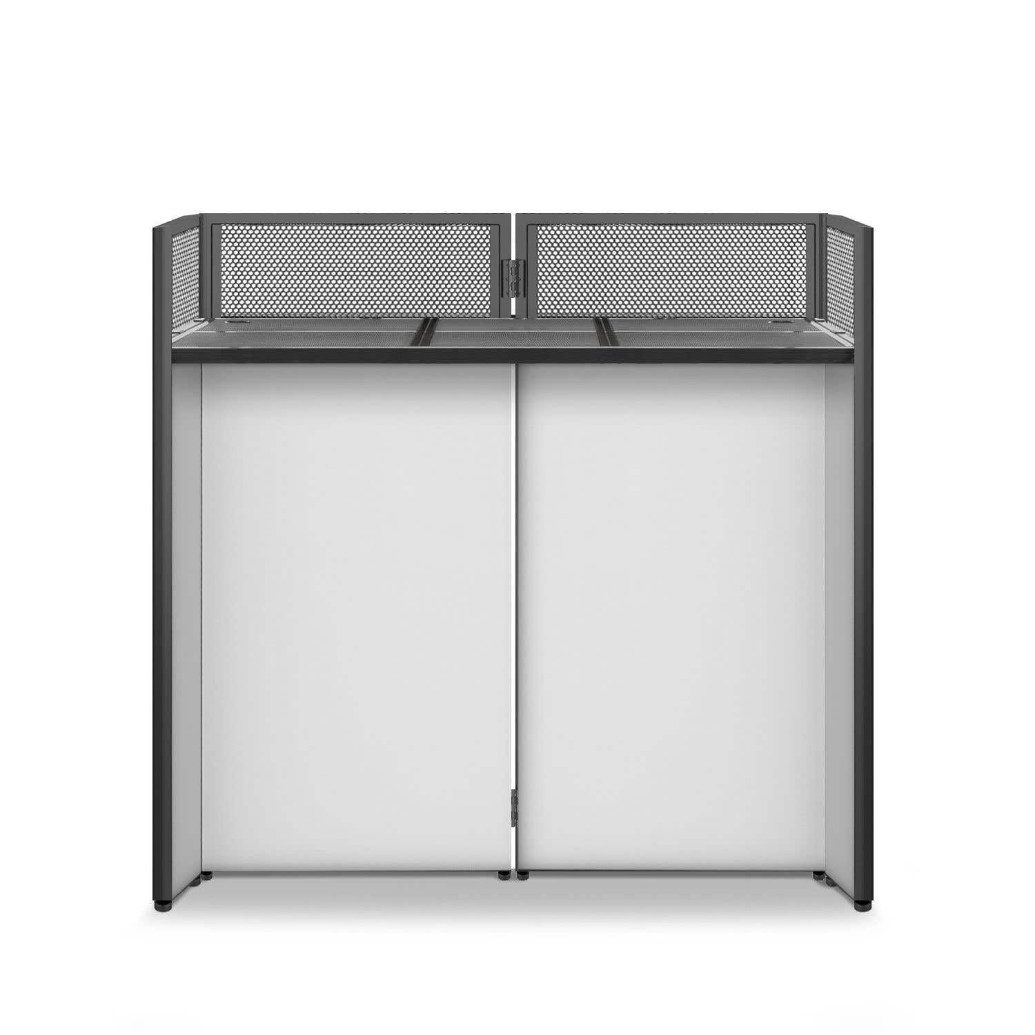 Vonyx DB4 Pro DJ Pult - Faltbarer DJ Tisch mit Tasche, 105 cm, Klappbares DJ Booth mit Schwarzer & Weißer Front, 25kg Traglast, Robust & Stabil, Perforiertes Alu, Multifunktionstisch für DJ Equipment