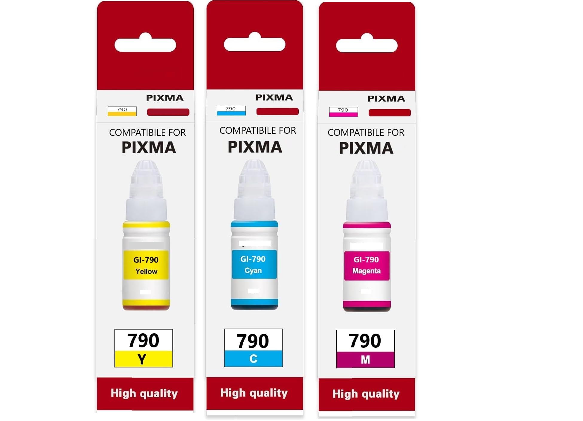 Dtron GI-790 Multicolor Ink Bottle Compatible Printer for G1010 G2000 G2002 G2010 G2012 G3000 G3010 G3012 G4010 (Cyan/Magenta/Yellow(70ml Each))