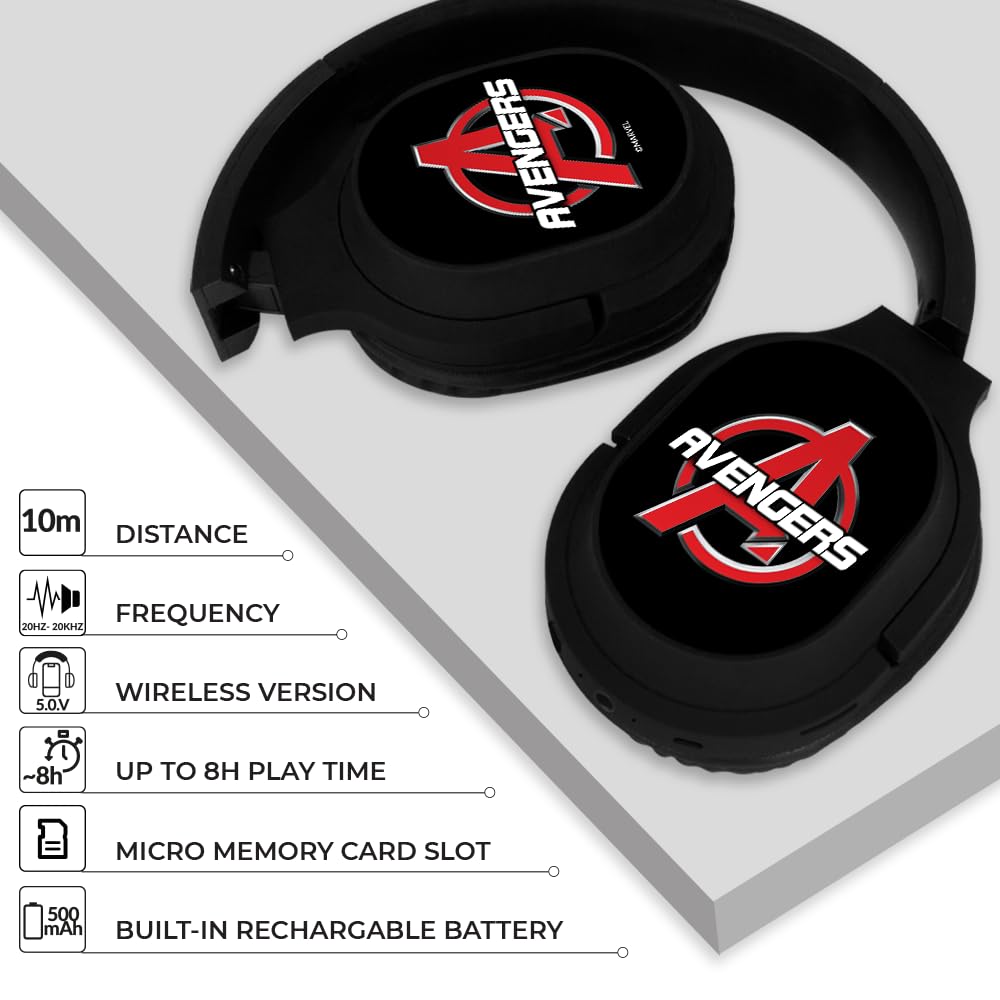 ERT GROUP Avengers 003 Marvel Zestaw słuchawkowy Bluetooth 5.0 z mikrofonem i gniazdem na kartę microSD