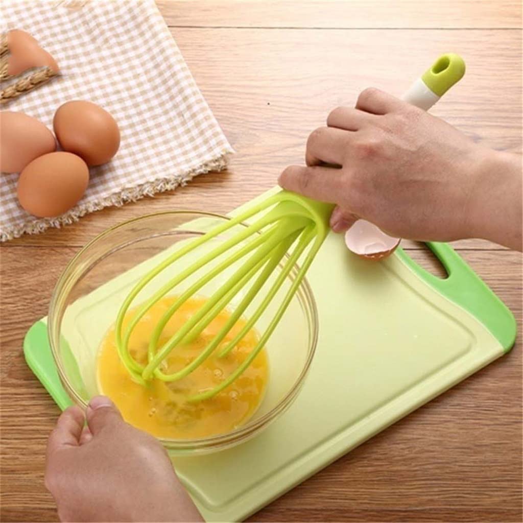 Mini plastikowe kuchenne trzepaczka do jajek narzędzie do pieczenia-wielofunkcyjny obrotowy ręczny mikser do ubijania jajek z mieszadłem silikonowym (fioletowy, 29 cm) silk pillowcase