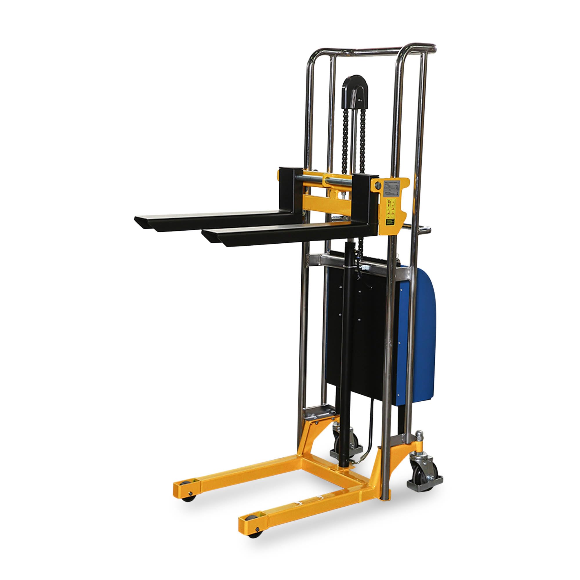 Mini-Stapler semi-elektrisch 400 kg - 1,5 m Hubhöhe - 650 mm Gabellänge - Hubwagen
