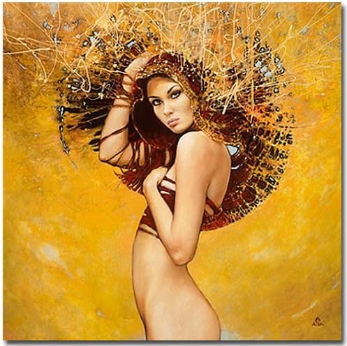 HIDEAWAY by Karol Bak, digital (Giclee print on plastic print Paper, romantic Frauenbildnis (Art Unframed) Digital Print Art Print Size 70 x 70 CM
