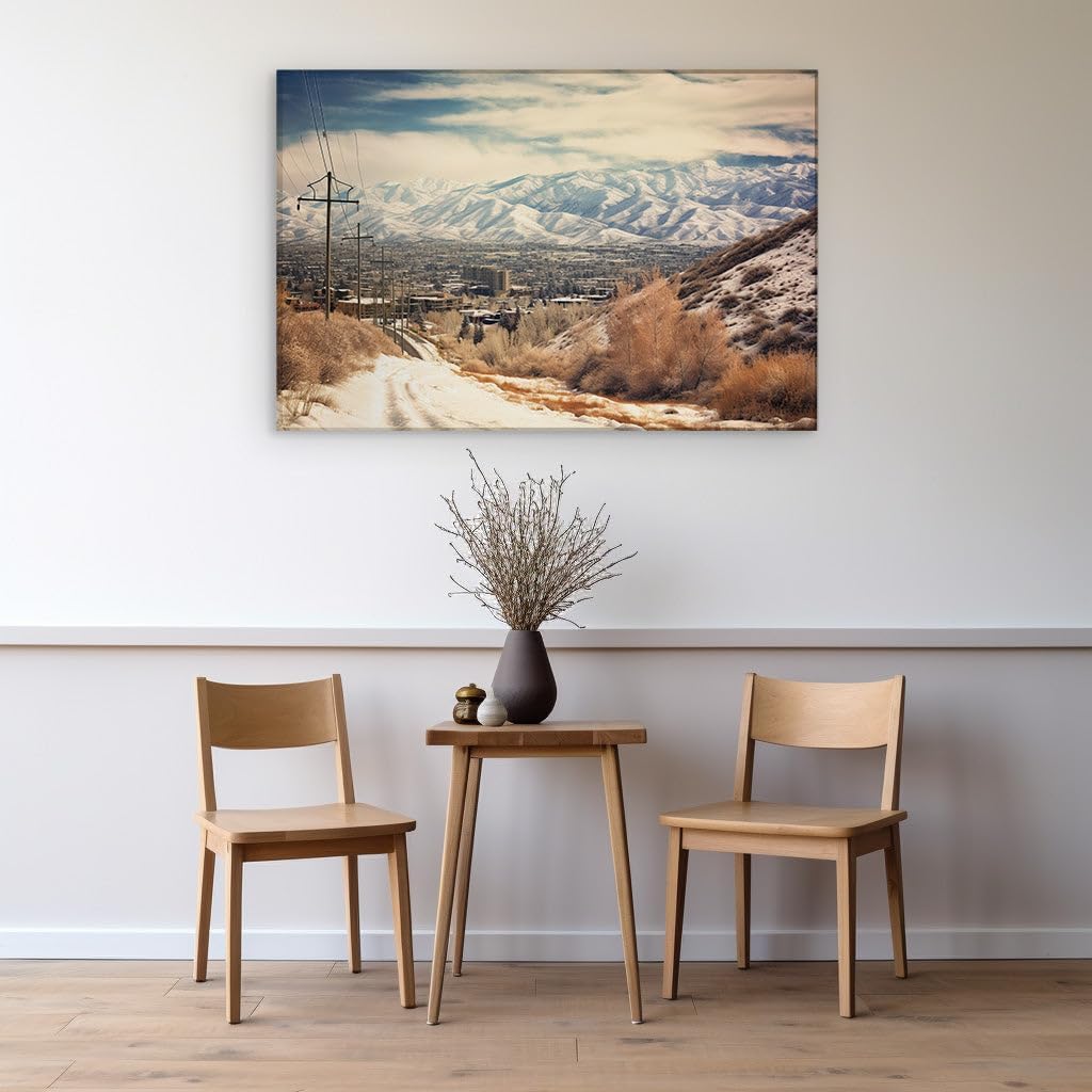 Canvas for Living room. Snowy Serenity: A Journey through a Winter Wonderland, 27 x 18 inch Canvas Wall Art - Contemporary Masterpieces - Modern Home Decor - 69x46 cm (27x18 inch)