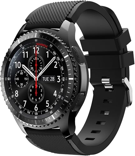KOMI Compatible con Samsung Galaxy Watch de 1.811inGear S3 Frontier Classic Watch Band, correa de repuesto de silicona suave de 0.866in para Galaxy
