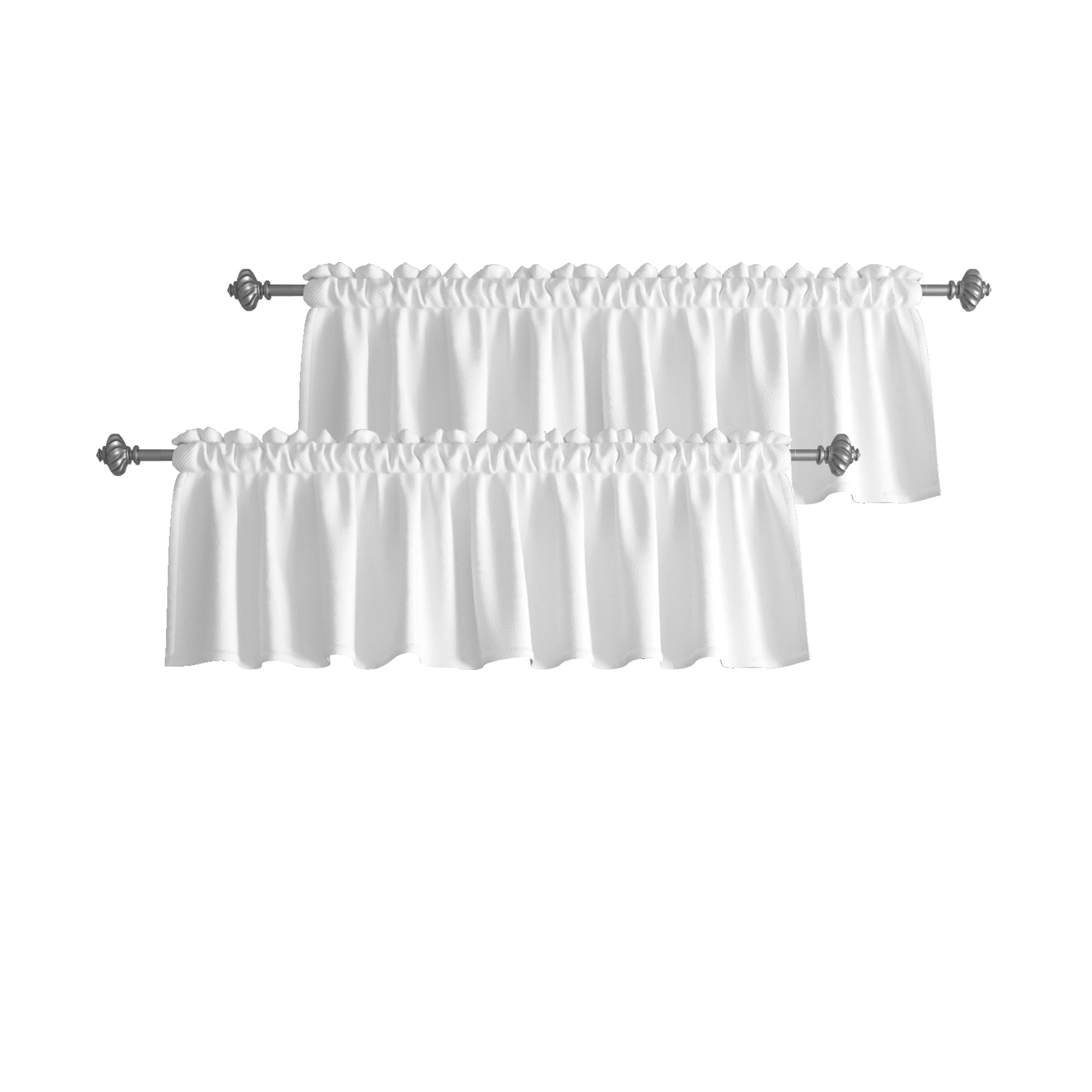 Cantonnière blanche de 45 cm rideau court passe-tringle salon cuisine chambre UPOPO