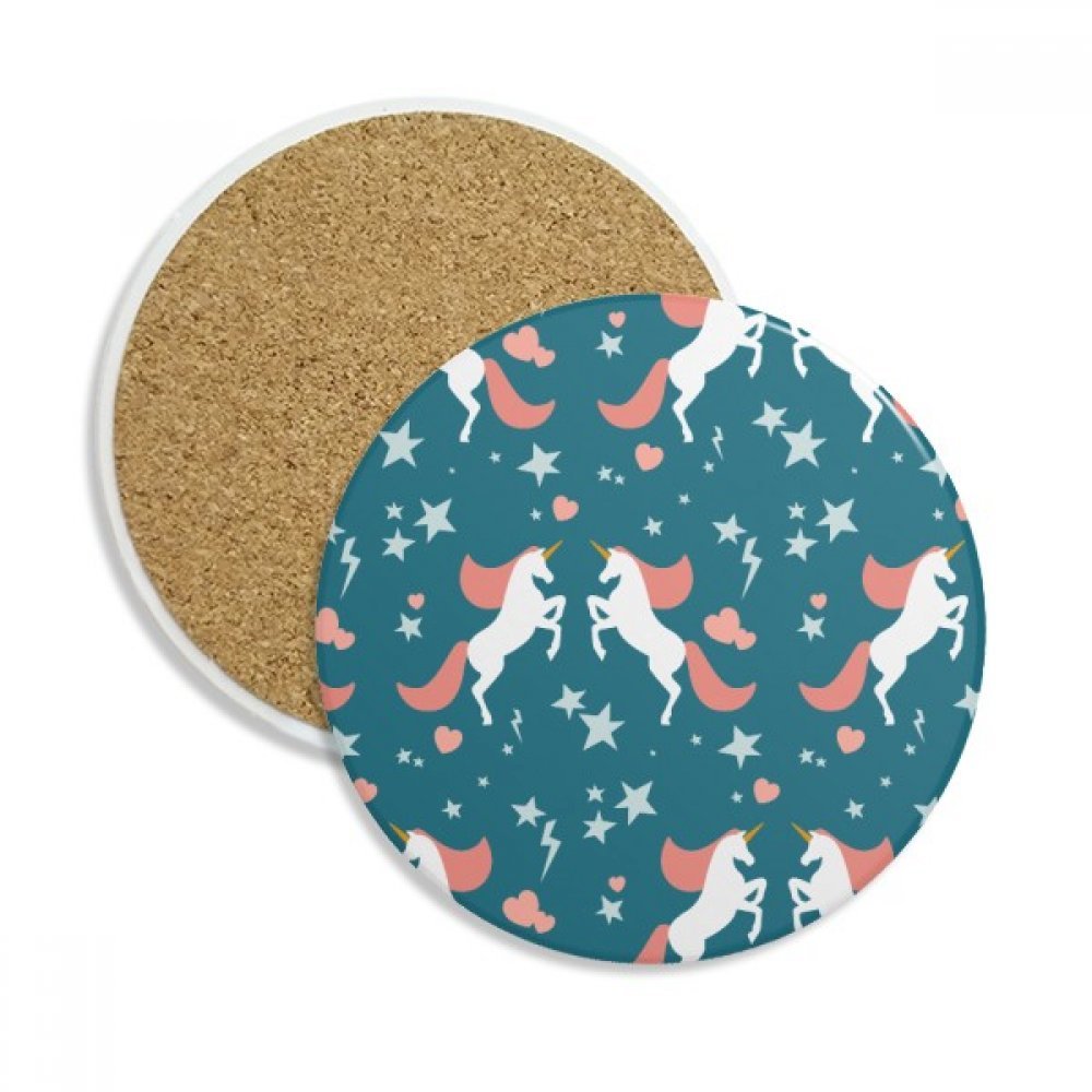 Coaster en céramique absorbant motif licornes et étoile lot de 2