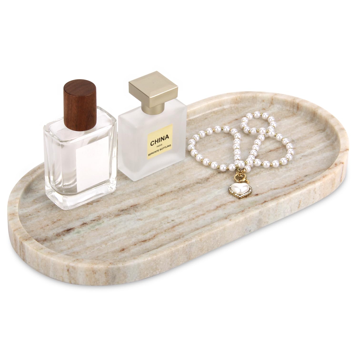 Natural Marble Tray Oval, Viva Jade, 30 x 15 x 2 cm โ image 1