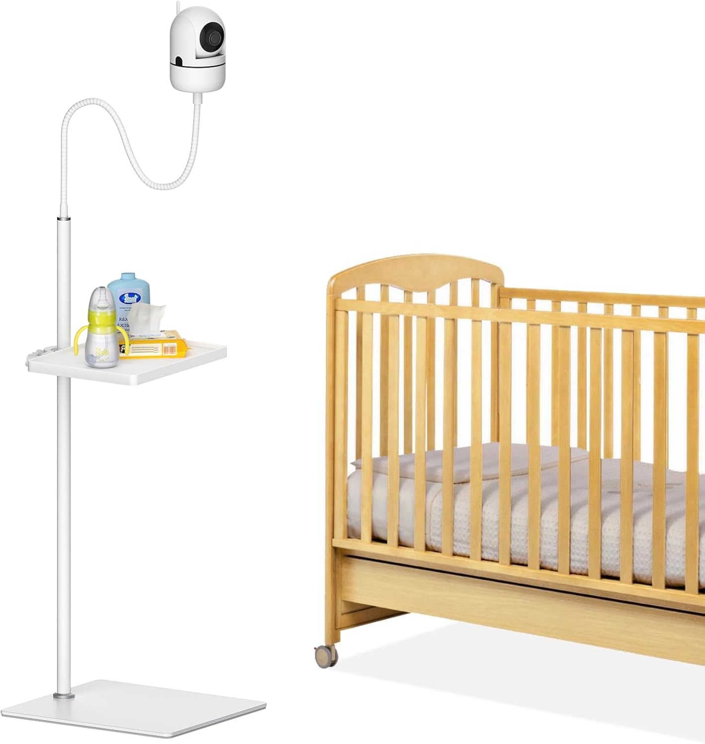 Adjustable Height Baby Monitor Floor Stand for Hello Baby Monitor Stand HB6550/HB65/HB66/HB248 - Flexible Floor Monitor Stand for Hellobaby Baby Camera Stand with 360° Flex Gooseneck