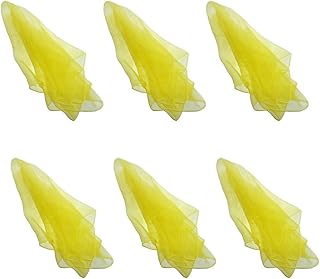 Hoerev Clothing Dancing Juggling Scarves for Decoration 6 Colours Scarves,Yellow,Size 16