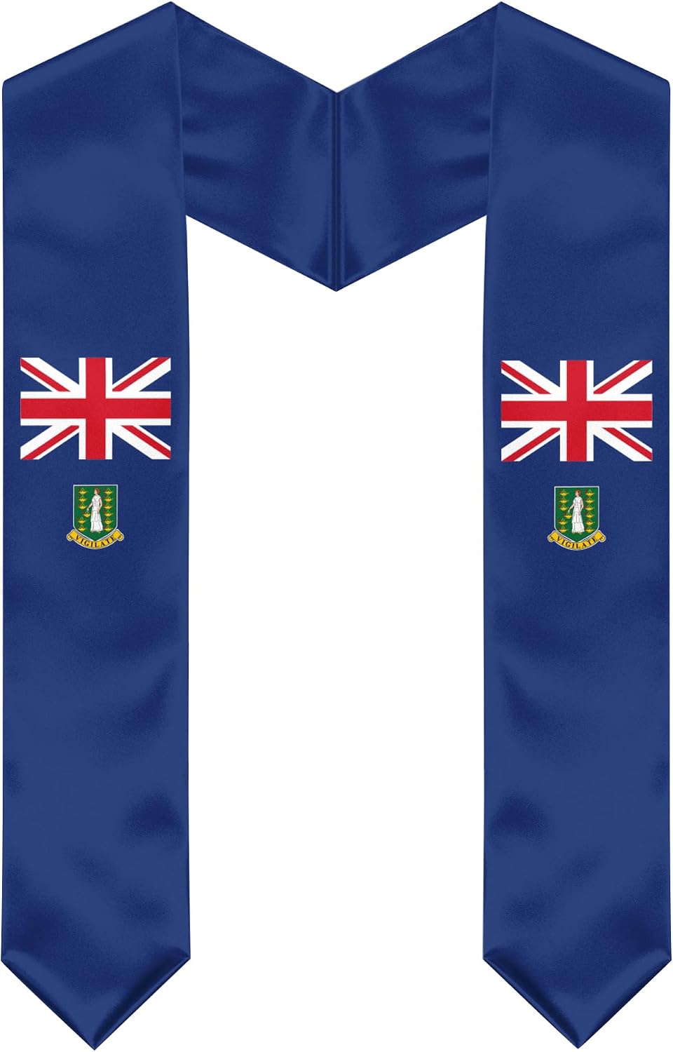 British Virgin Islands Flag Graduation Stole, Graduation Sash Scarf for Study Aboard International Students