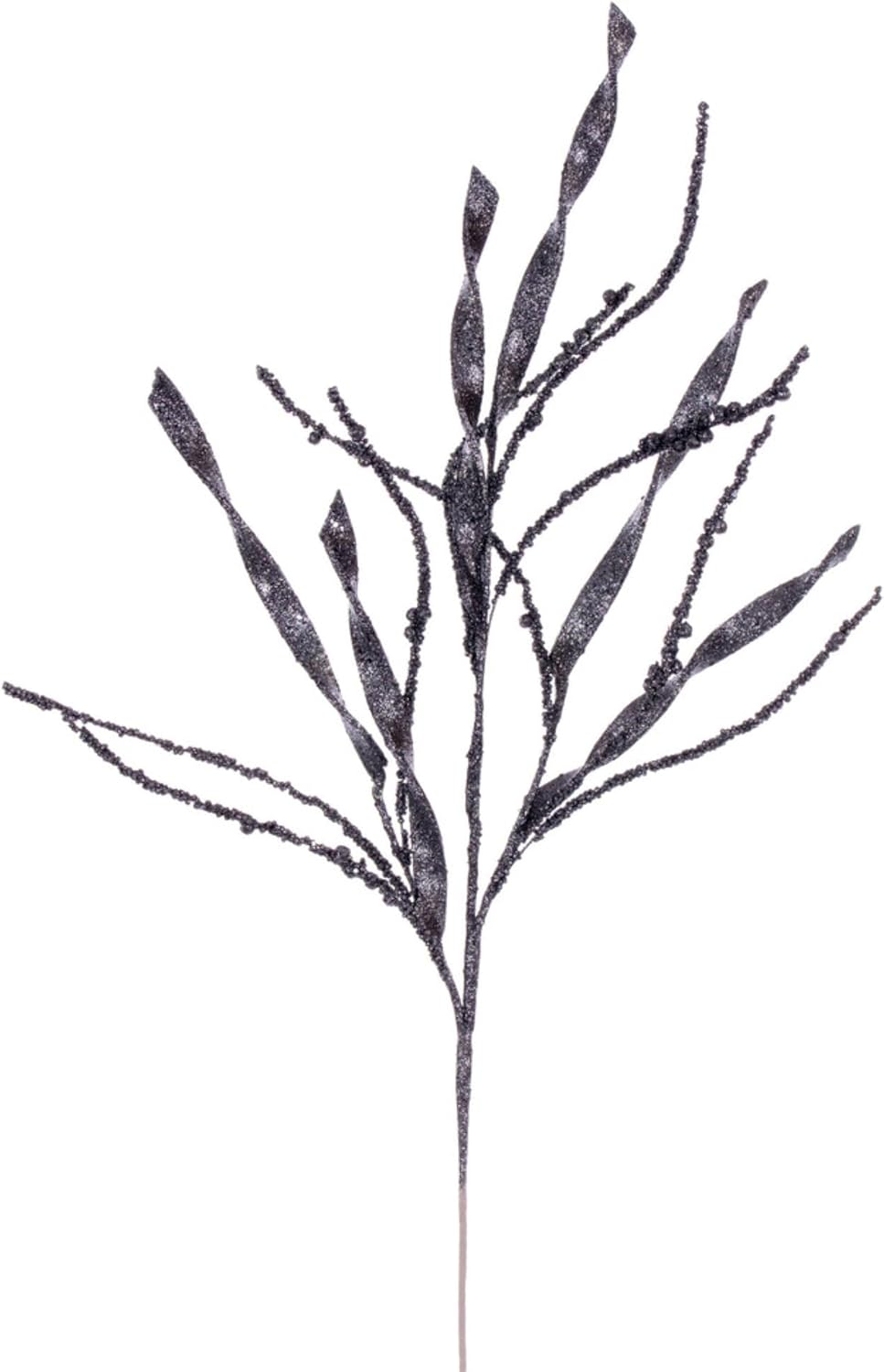 Vickerman 34" Pewter Wavy and Spiral Glitter Spray, 6 per Bag.