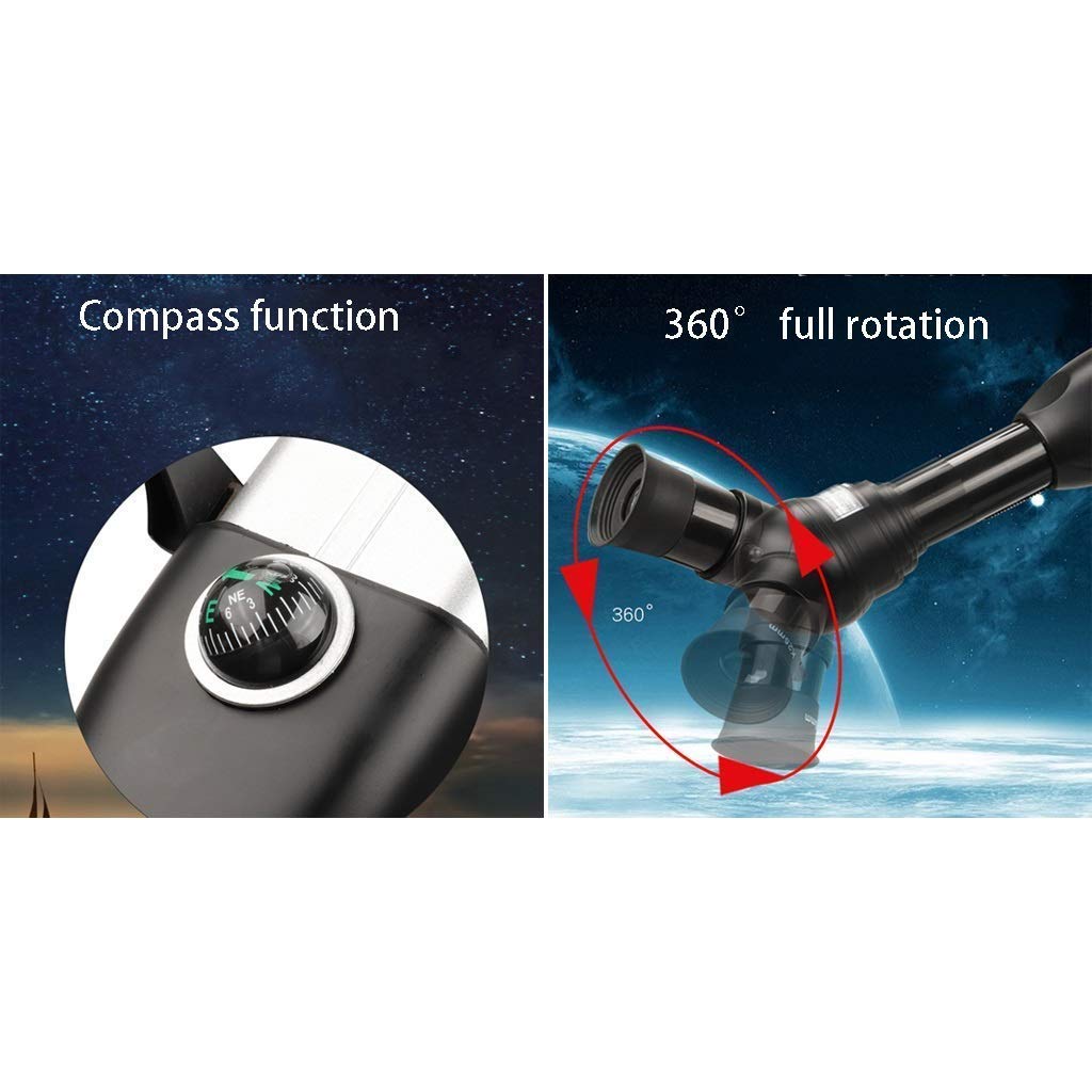 Telescopio per Bambini per Adulti Astronomia Principianti Telescopi rifrattori da 60 mm con treppiede Regolabile Cielo e Terra, Funzione Bussola