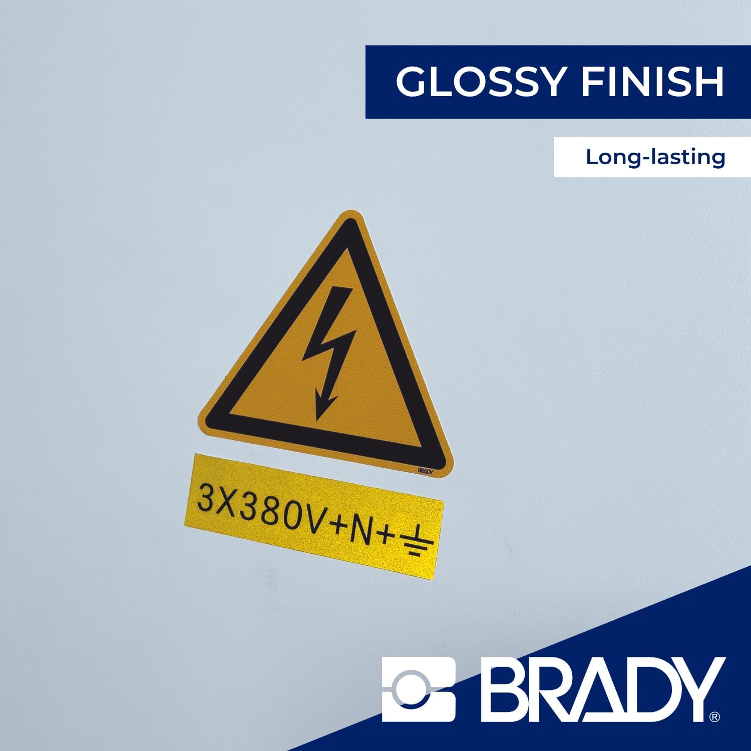 Brady Reflective Tape Label Tape for Label Printer BMP41/BMP51/BMP53/M511 - Self Adhesive Printer Labels - Black on Yellow (12,70 mm (W) x 6,10 m (L)) - M4C-500-584-YL