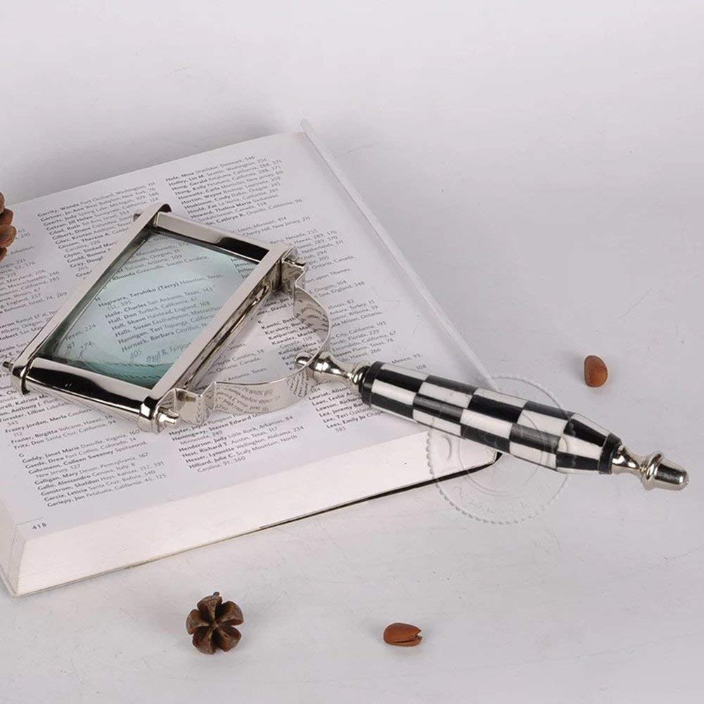 Lupa de Vidrio Rectangular de Mano 5X para Personas Mayores, jóvenes, Estudiantes, Libros de Lectura, investigación de Plantas, manijas cómodas Made in China