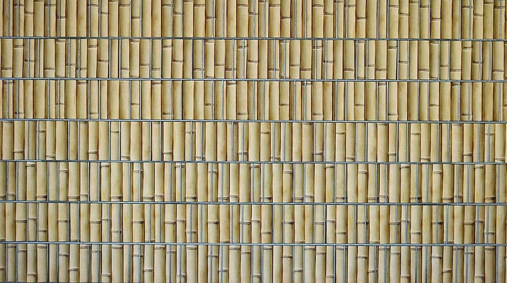 Sichtschutzstreifen in vielen Motiven, beidseitig Bedruckt aus Polyester-Filz für Doppelstabmattenzaun - KEIN PVC (Bambus)