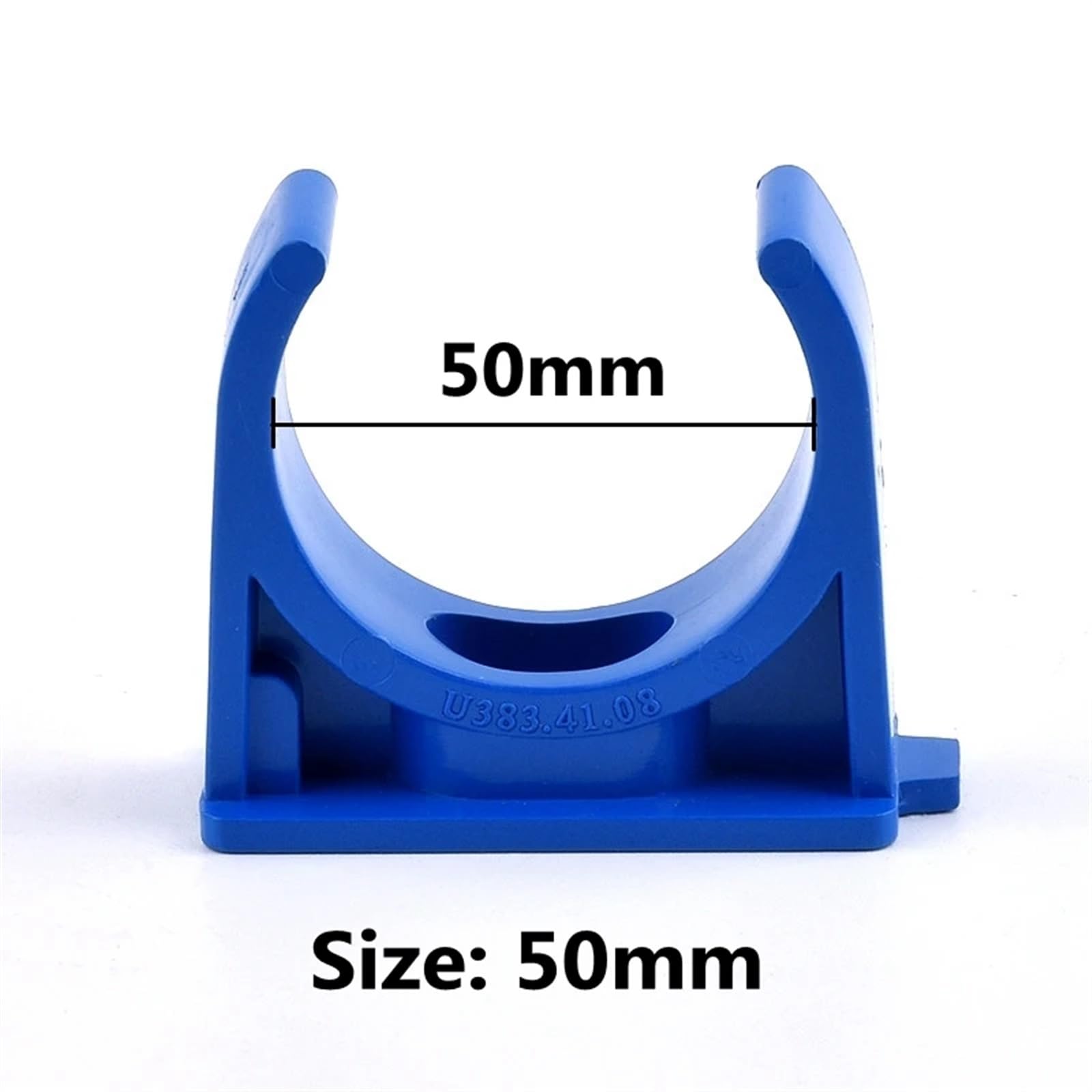 Fascette a U in PVC a forma di U per tubi in PVC blu per tubi dell'acqua da 20 a 50 mm, confezione da 5 a 20 pezzi(50 mm)