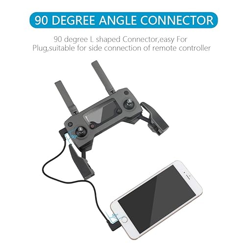 Miniatura 4 de Hanatora Cable de control remoto micro USB a USB C de 11.4 pulgadas para DJI Mavic Mini, SE, Air, Mavic 2 Pro/Zoom, Mavic Pro, Spark, cable de